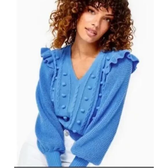 Lilly Pulitzer Great balloon sleeve sweater, Sm $148 A1 - Picture 2 of 9